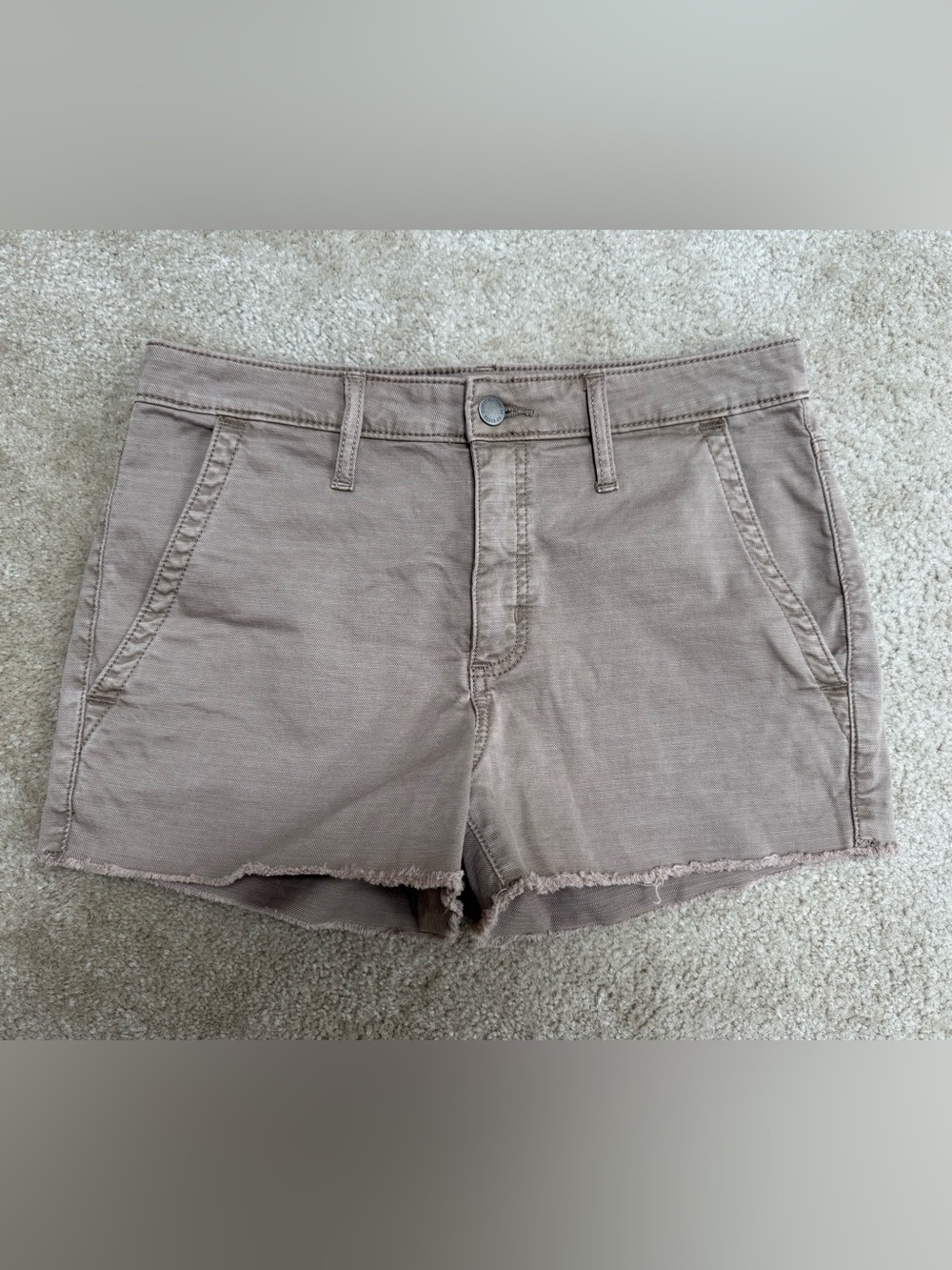 Universal Thread Taupe Frayed Hem Tan Cotton Shorts